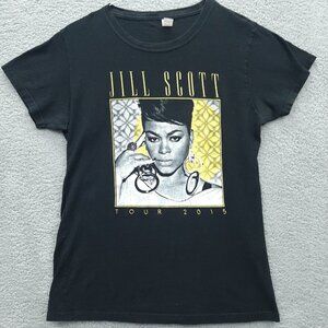 Jill Scott Tour 2015 Tultex Black T-Shirt XL 100% Cotton Graphic Tee
